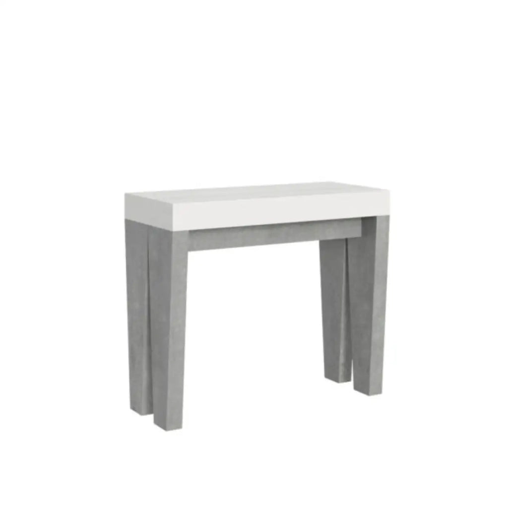 Consolle allungabile 90x40/300 cm Spimbo Mix piano bianco frassino - struttura cemento