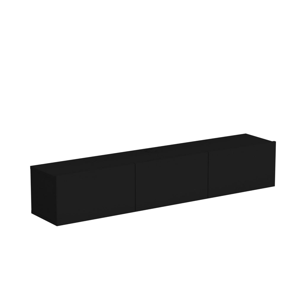 Porta TV in legno "Denby" - 160 x 31 x 29 cm - Nero