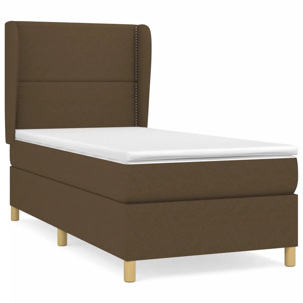 Giroletto a Molle con Materasso Marrone Scuro 90x190cm Tessuto 3128408