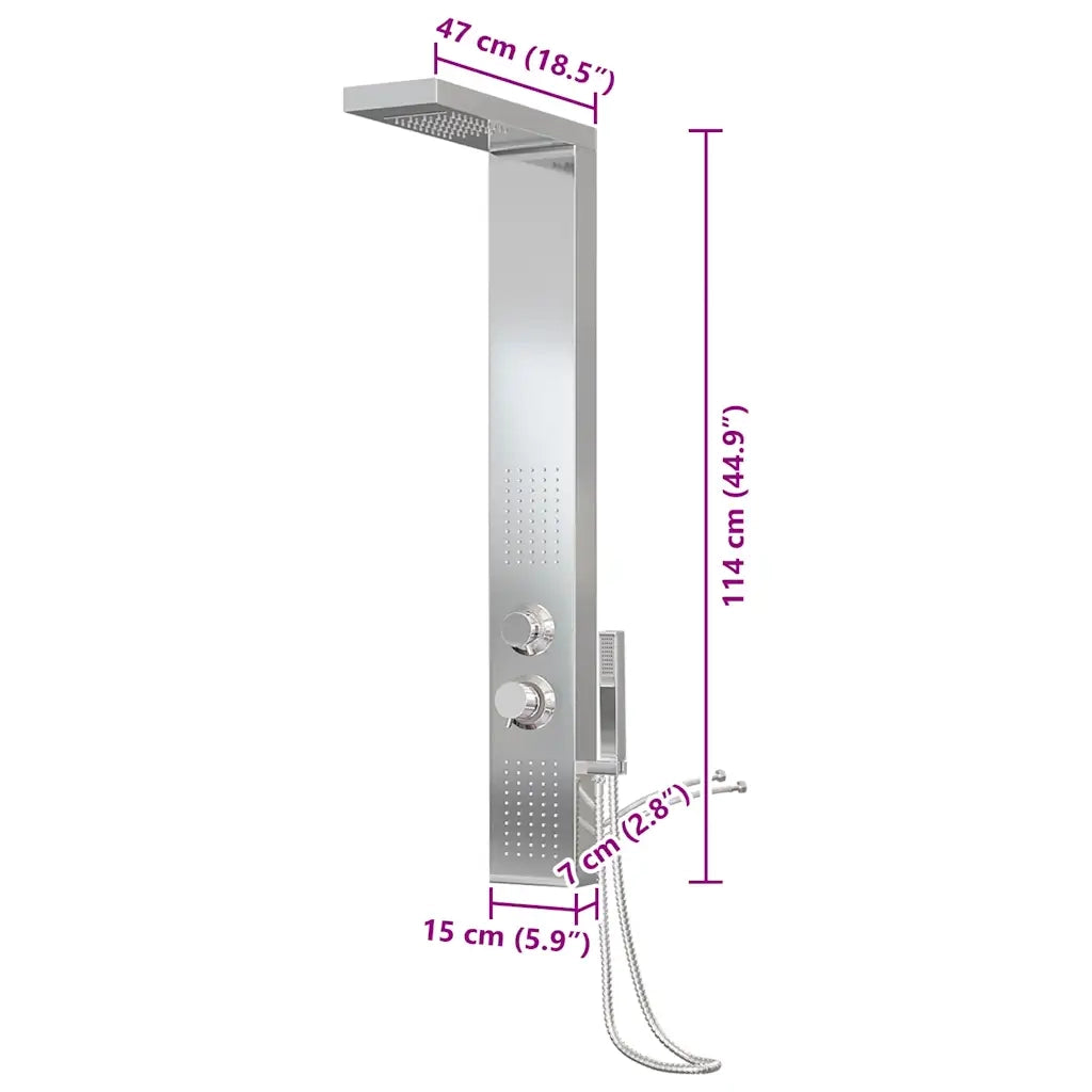 Pannello Doccia in Acciaio Inossidabile Quadrato CFW3330257