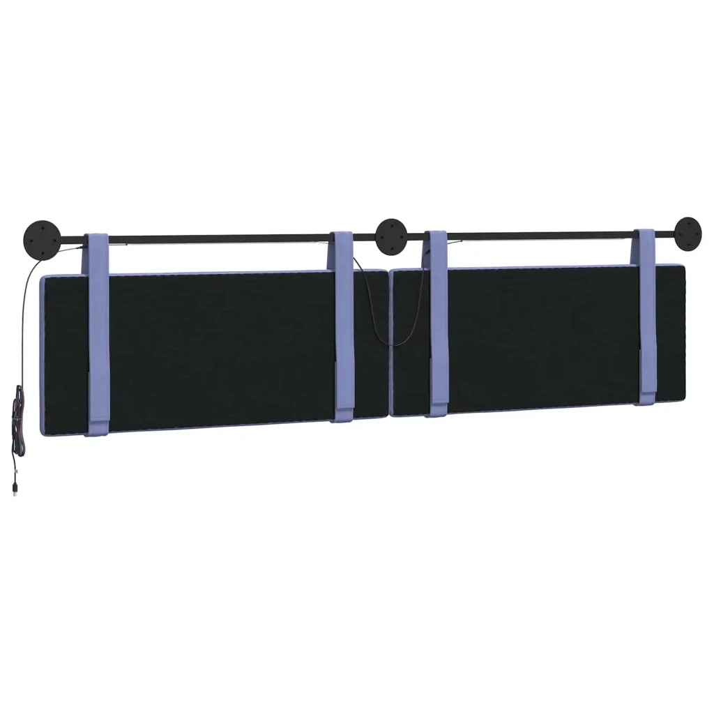 Testiera sospesa Con luce LED Blu jeans Tessuto 3424038