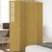Divisorio Ambienti | Divider per stanze | Paravento 4 Pannelli Marrone Legno Massello Paulownia