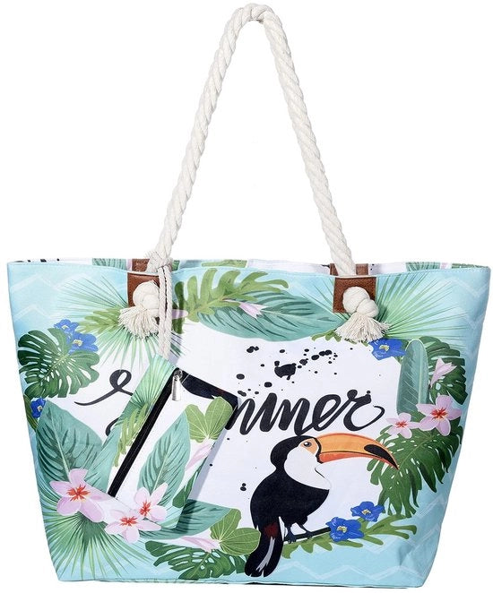 Borsa da Spiaggia XXL per Famiglia Borsa da Spiaggia per Donne Grande con Cerniera - Estate