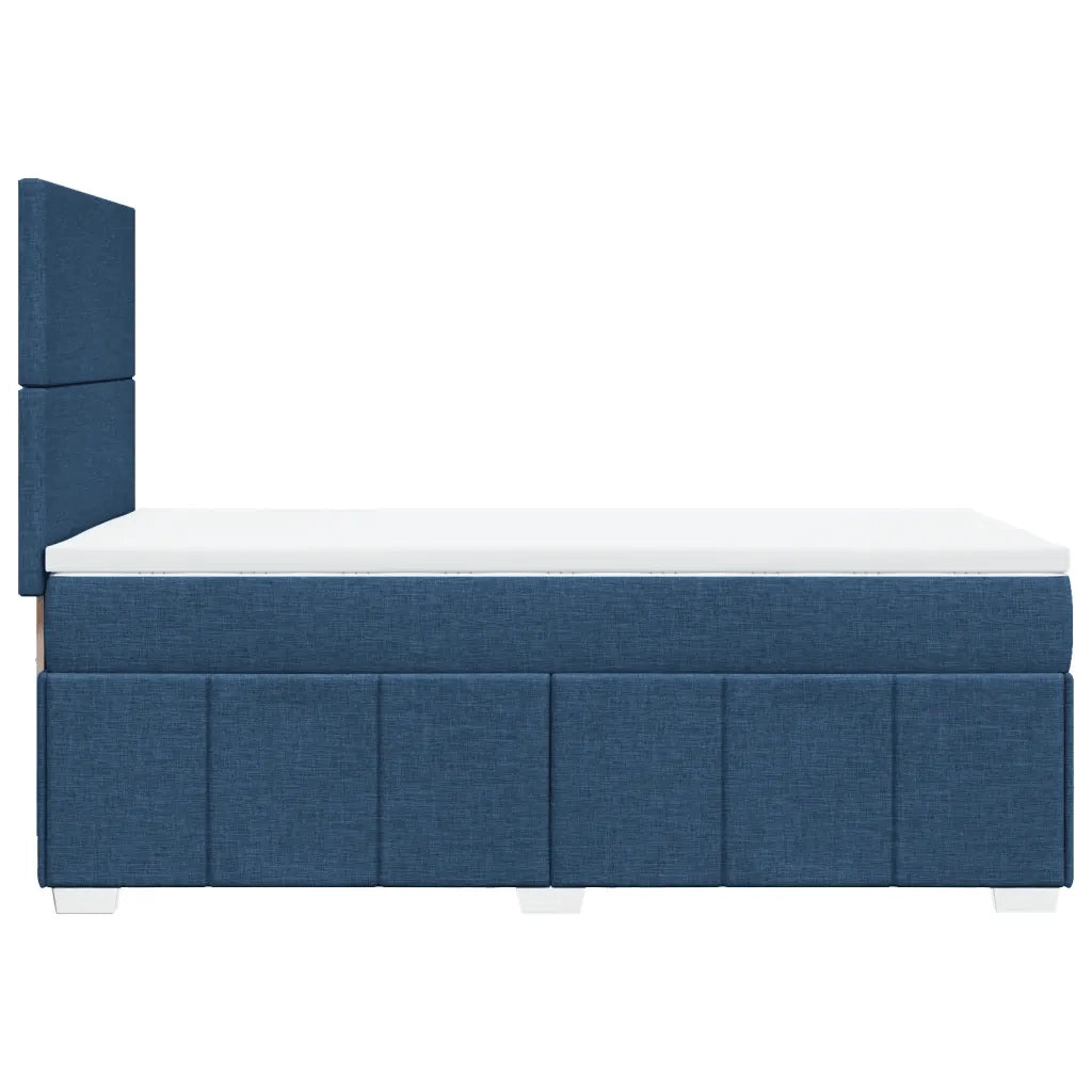 Letto singolo | Letto per adulti | Giroletto a Molle con Materasso Blu 90x200 cm inTessuto