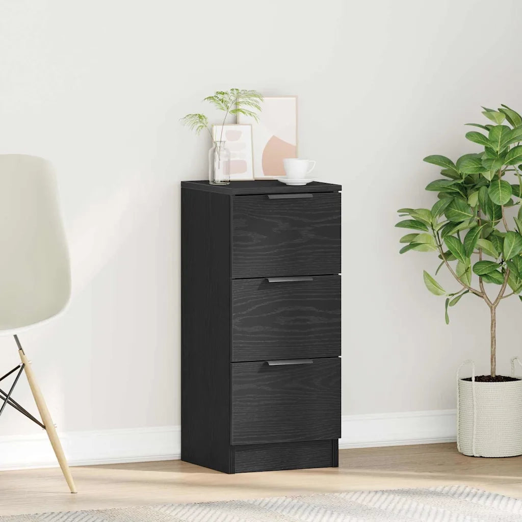 Credenza | Madia | Buffet da pranzo | Armadio da pranzo Rovere Nero 30 x 30 x 70 cm Legno multistrato