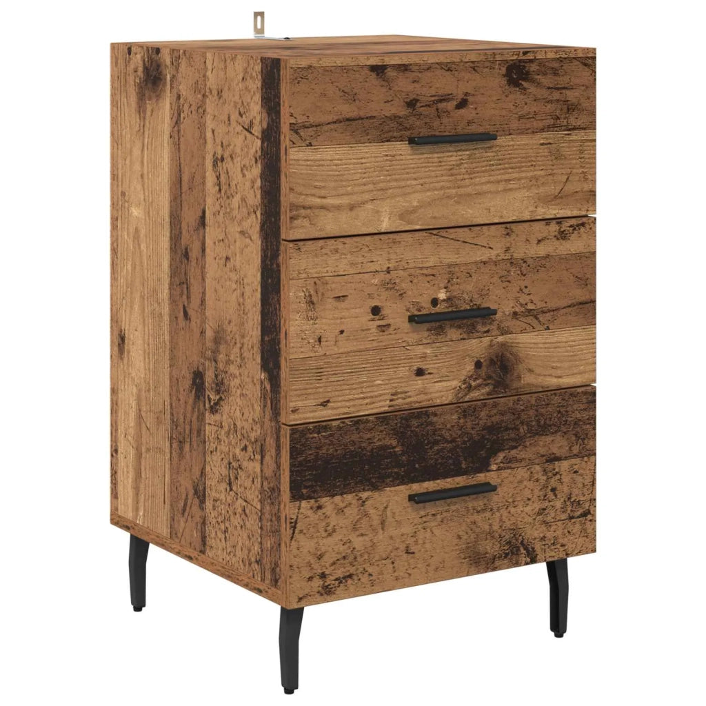 Armadio da Notte con cassetto Legno vecchio 40 x 40 x 66 cm