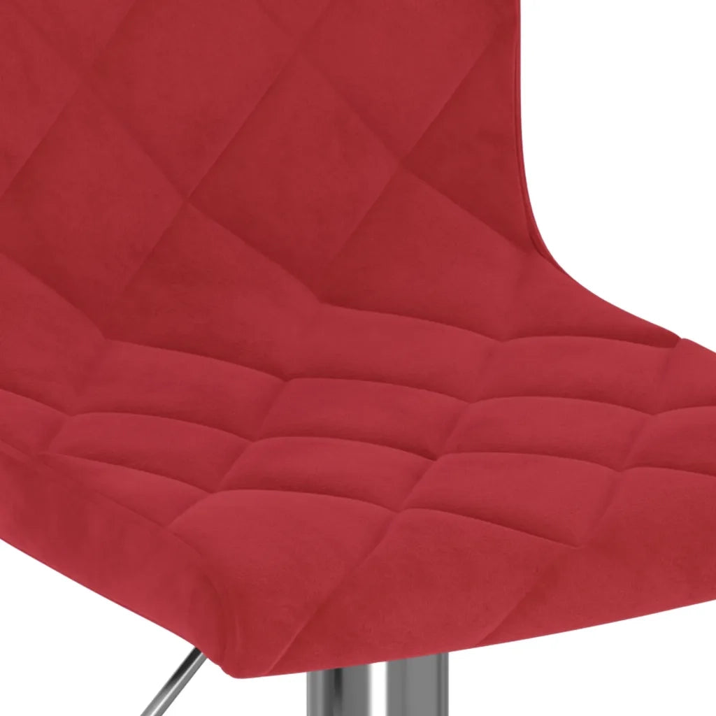 Sgabelli da Bar 2 pz Rosso Vino in Velluto 333693