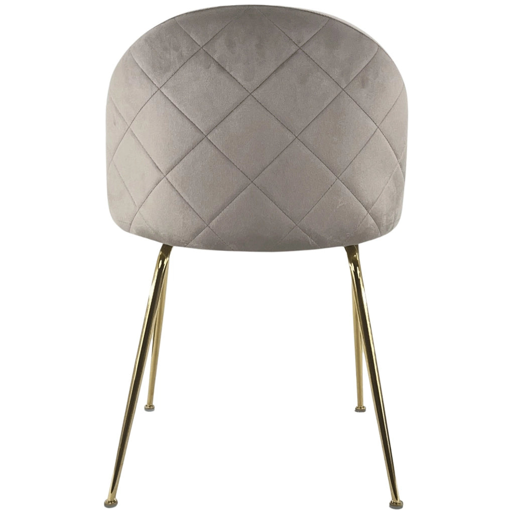 Marvin Sedia in Velluto e Oro Oslo da Sala Pranzo Con Gambe Metallo Dorate Seduta Imbottita Sedie Poltro Tortora/1 Sedia