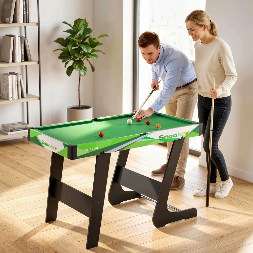Tavolo da biliardo pieghevole con accessori ¨C zephmum ¨C 104x55.5x68 cm, verde