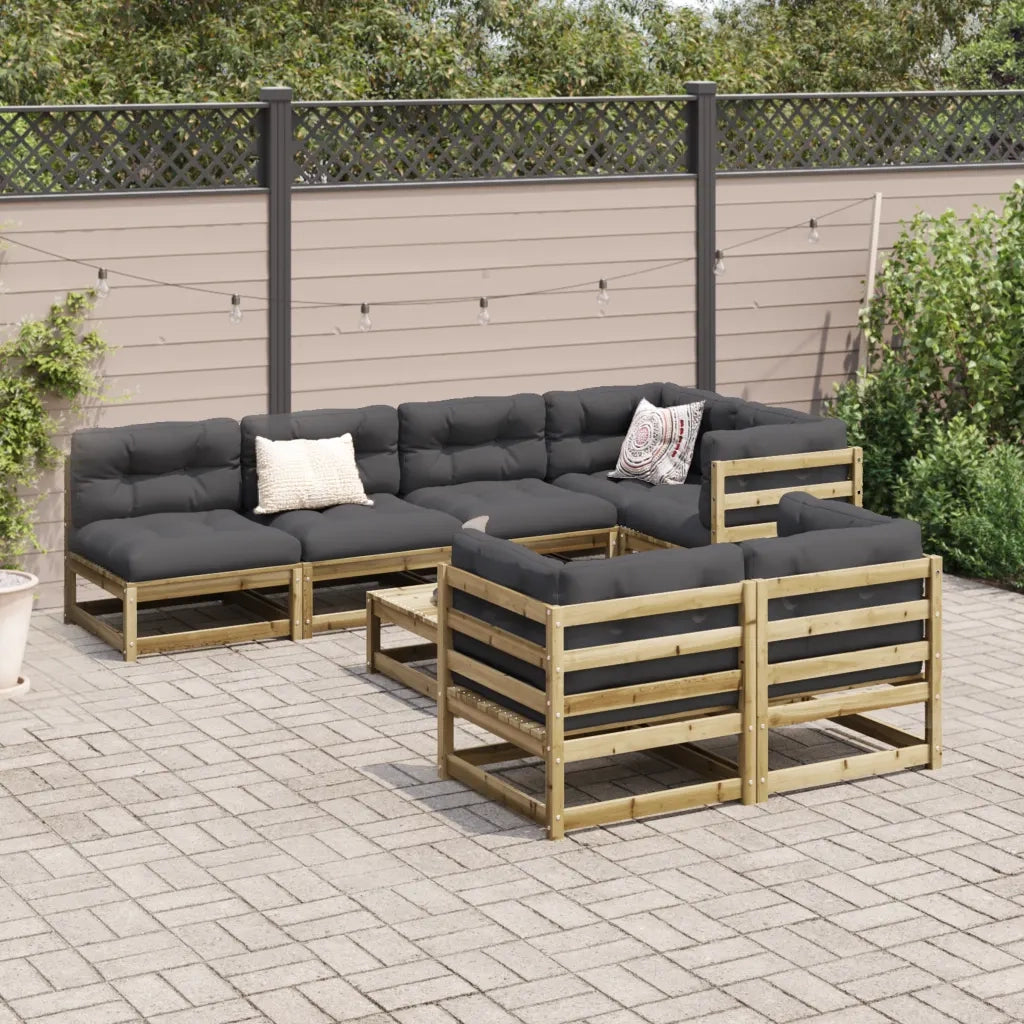 Set Divani da Giardino 8 pz in Legno Impregnato di Pino 3299345