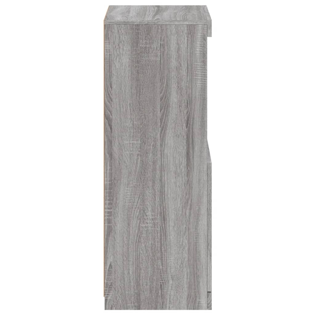 Buffet credenza cassettiera armadio mobile contenitore organizer per cucina soggiorno salotto con luci LED Sonoma 41 x 37 x 100 cm grigio 02_0030072