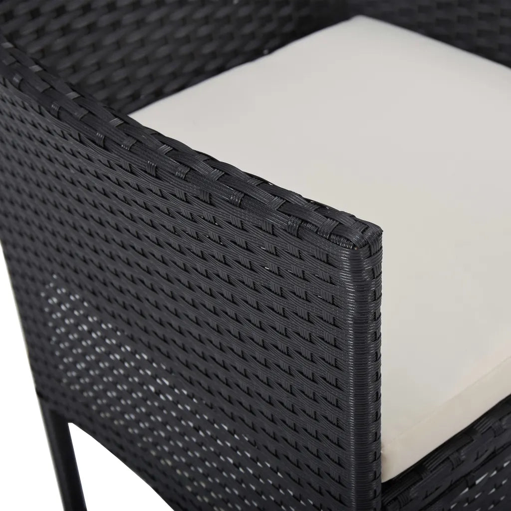 Set Mobili da Pranzo per Giardino 3 pz Nero 3072433