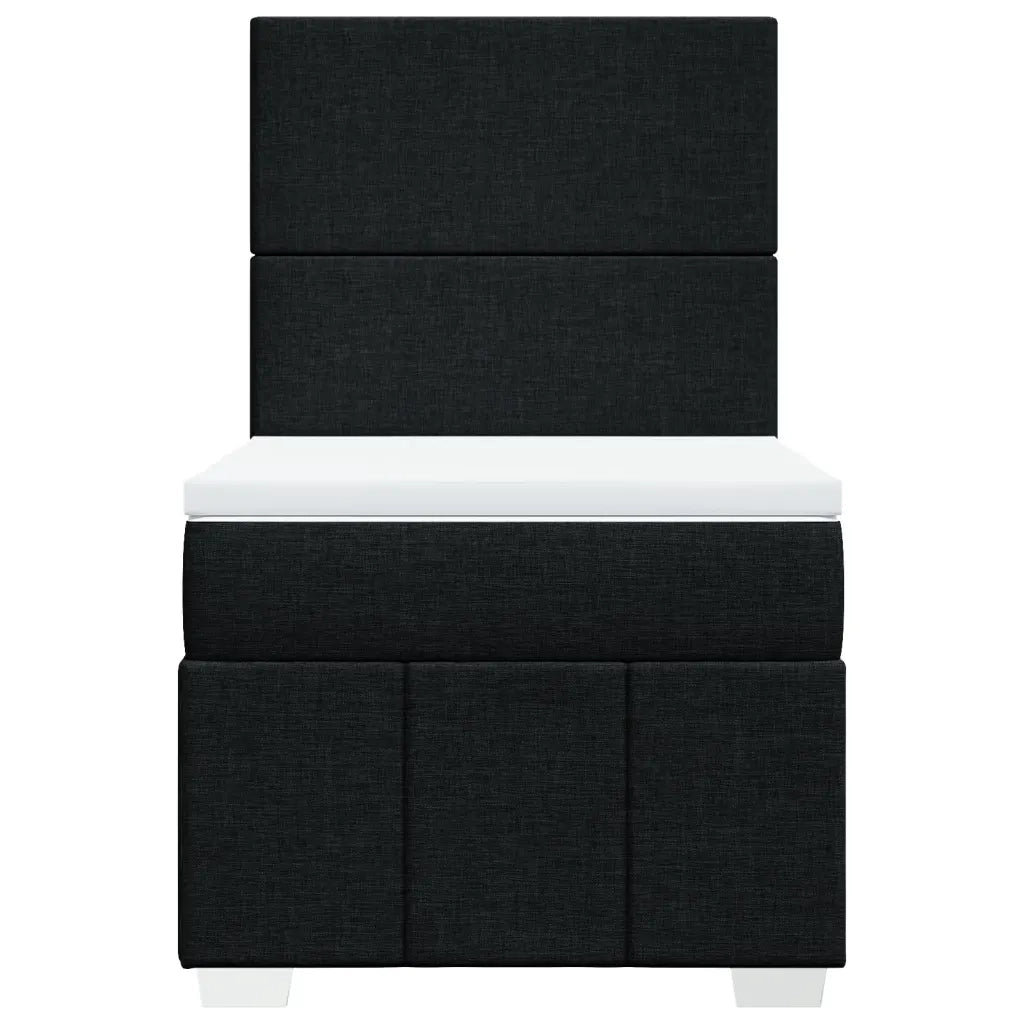 vidaXL Giroletto a Molle con Materasso Nero 90x200 cm in Tessuto