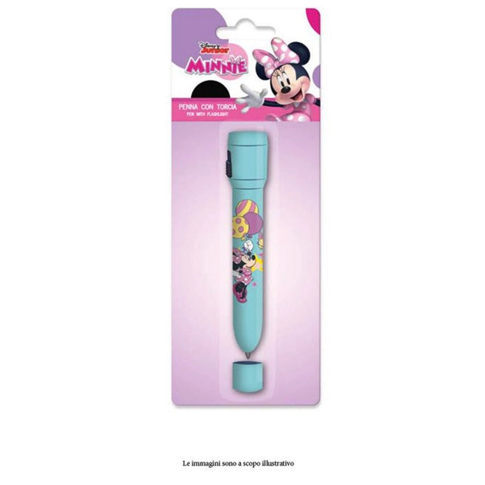 Trade Shop - Penna Con Torcia Grafica Minnie Accessori Per Scuola Regalo Feste Bambine 953117 -