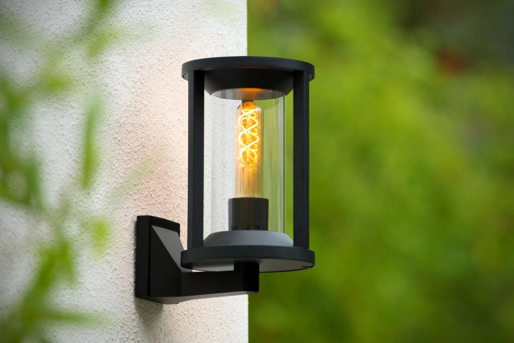 Applique esterna Lucide Cadix nera in alluminio E27 IP65 60W