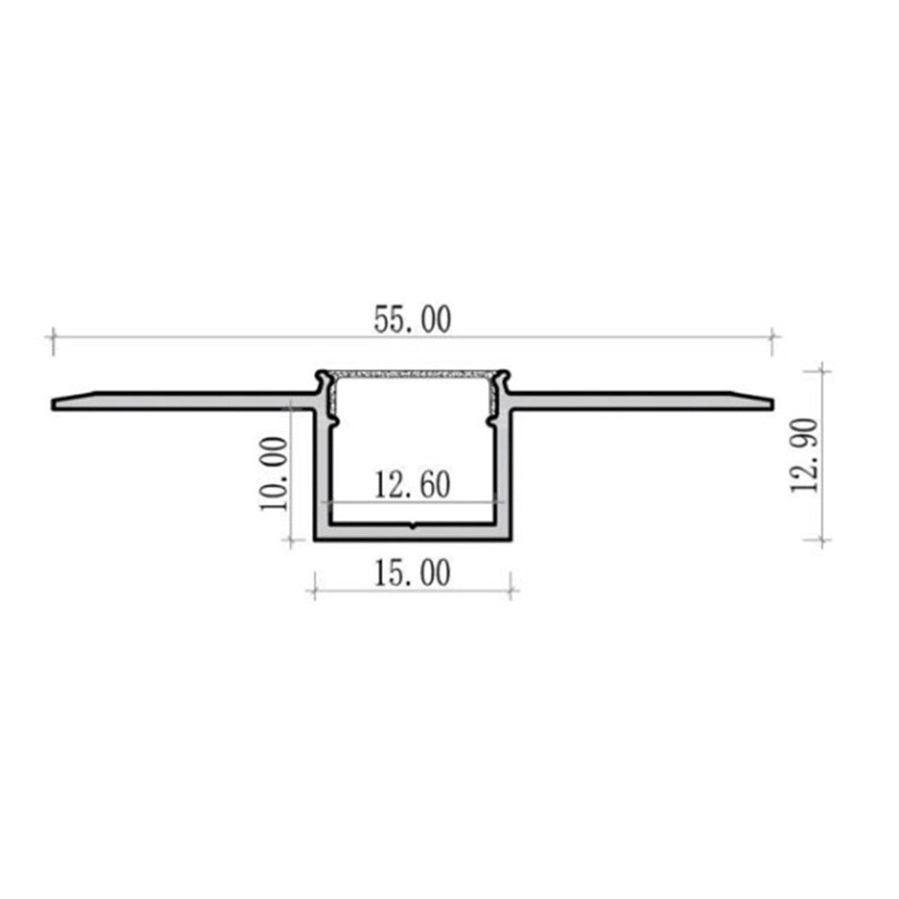 Trade Shop - 5pz Profilo In Alluminio Flessibile Curvabile Ad Incasso 1,5mt Per Strip Led Al-35-s -