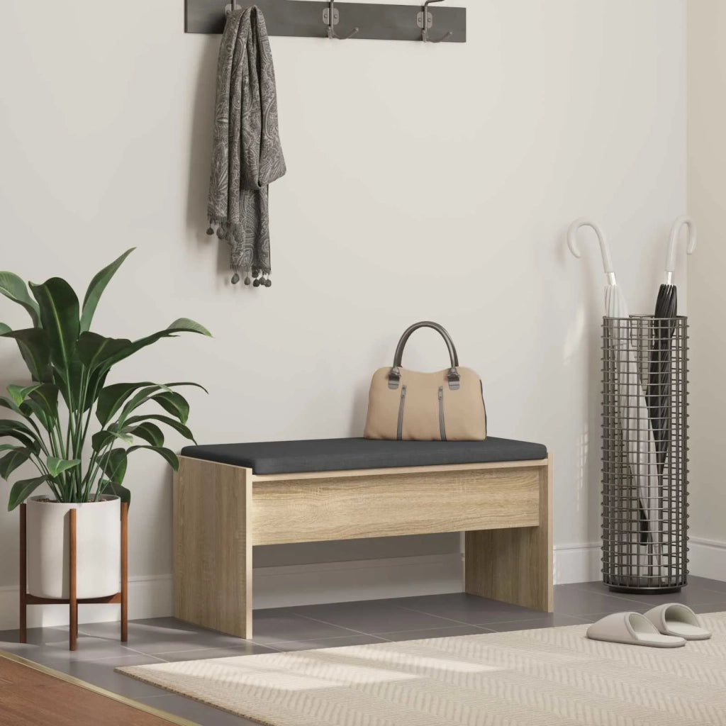 Panca per ingresso con cuscino Rovere Sonoma 83 x 38 x 40 cm