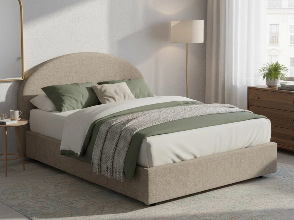 Letto Matrimoniale Fiorella, Letto Matrimoniale Sfoderabile Made in Italy, Grigio Tortora\