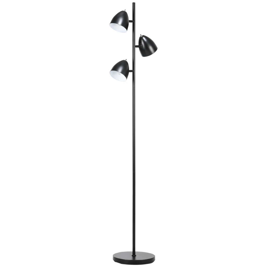 Lampada da terra 3 luci orientabile stile industriale ¨C zephmum ¨C nero acciaio 38x28x169 cm