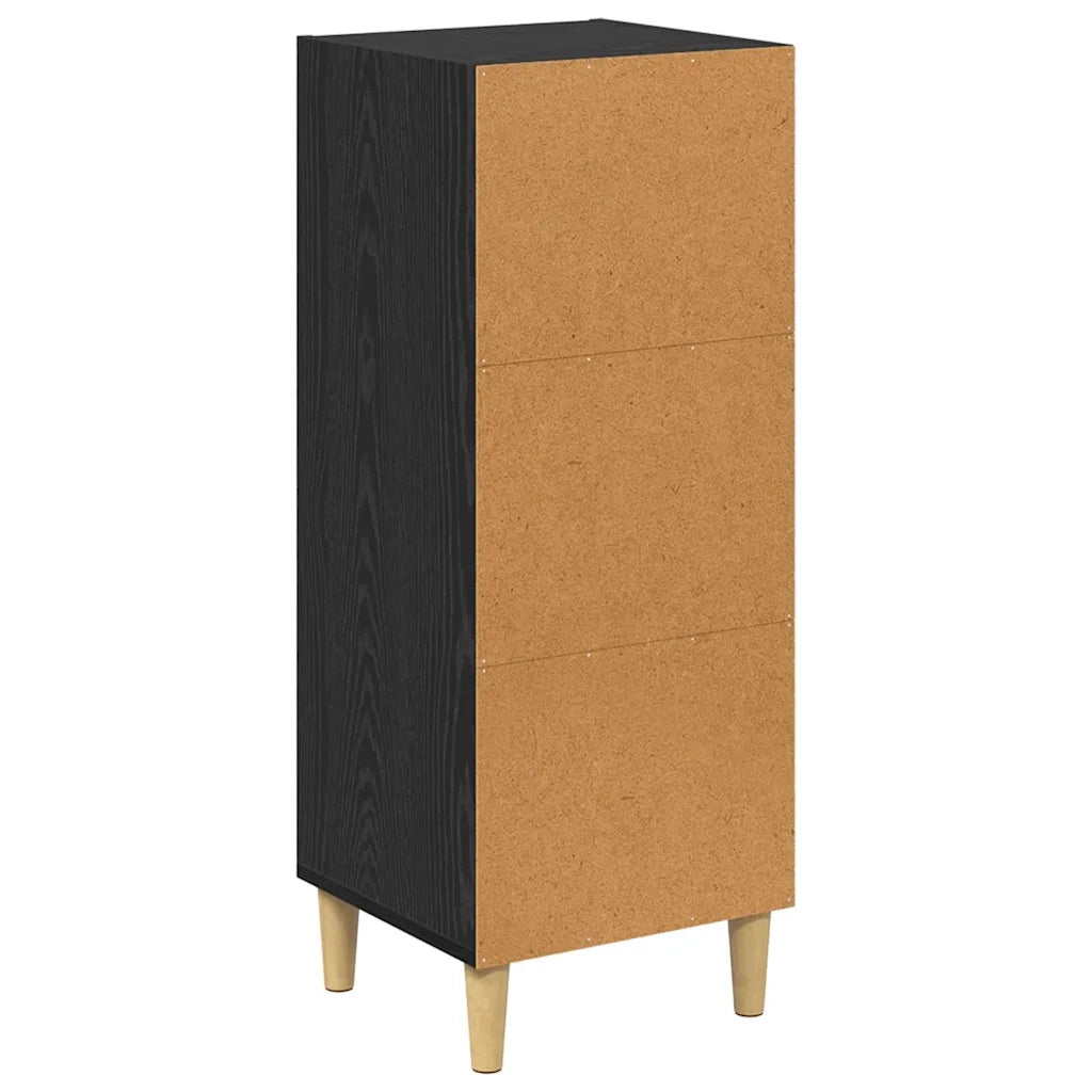 Credenza-Buffet-Armadio da cucina Rovere Nero 34,5 x 32,5 x 90 cm Legno multistrato