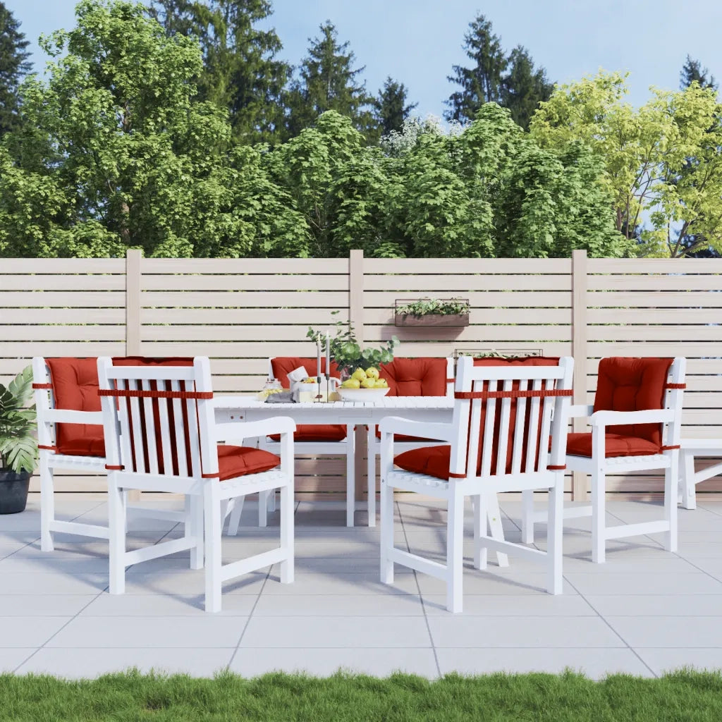 Cuscini Sedia Schiena Bassa 6 pz | Cuscini per sedie Rosso M¨¦lange 100x50x7 Tessuto