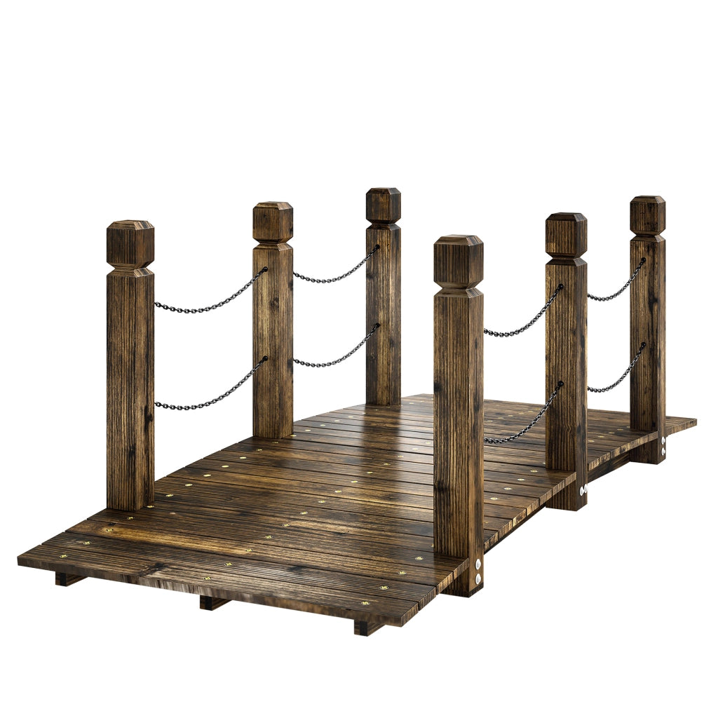Ponte da Giardino in Legno ¨C zephmum ¨C 1.51 m Effetto Carbonizzato