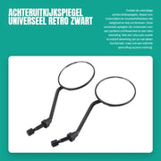 Specchio retrovisore universale per motori con attacco a 8 mm - 2 pezzi - nero in plastica - sicuro sguardo posteriore