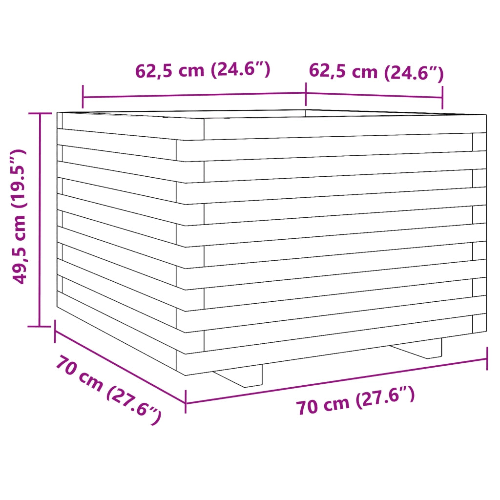 Fioriera da Giardino 70x70x49,5 cm in Legno di Pino Impregnato 3282528