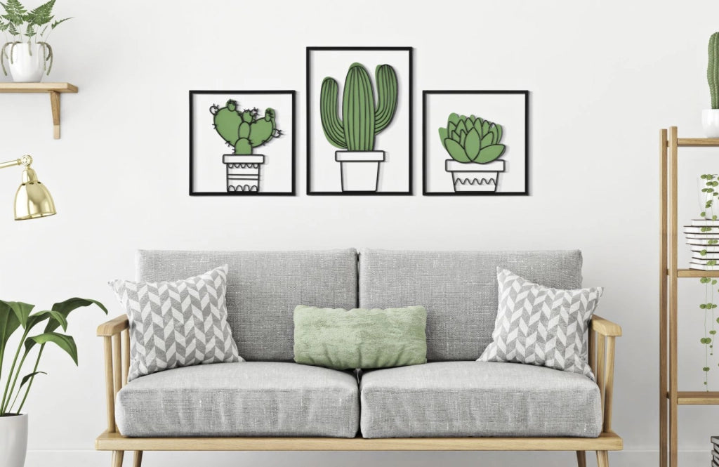 PANNELLO DA MURO CACTUS SET 3PZ 33X1,3X46,5-33X1,3X33