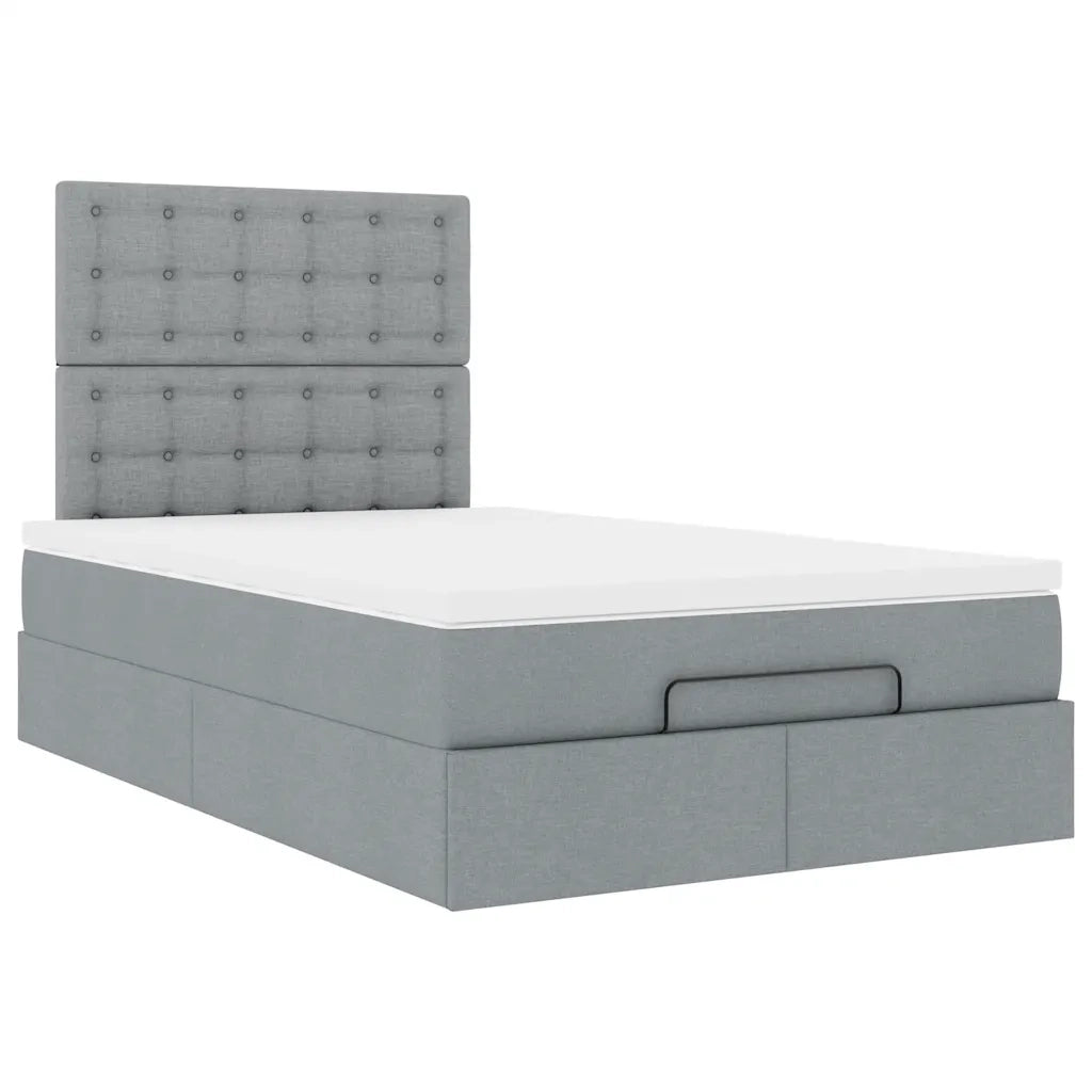 Struttura Letto Pouf con Materasso 120x200 cm in Tessuto 3313313