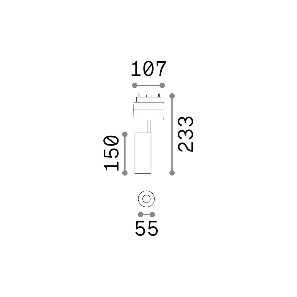 Sistema Binario Arca Alluminio Nero Led 14W 4000K Luce Naturale