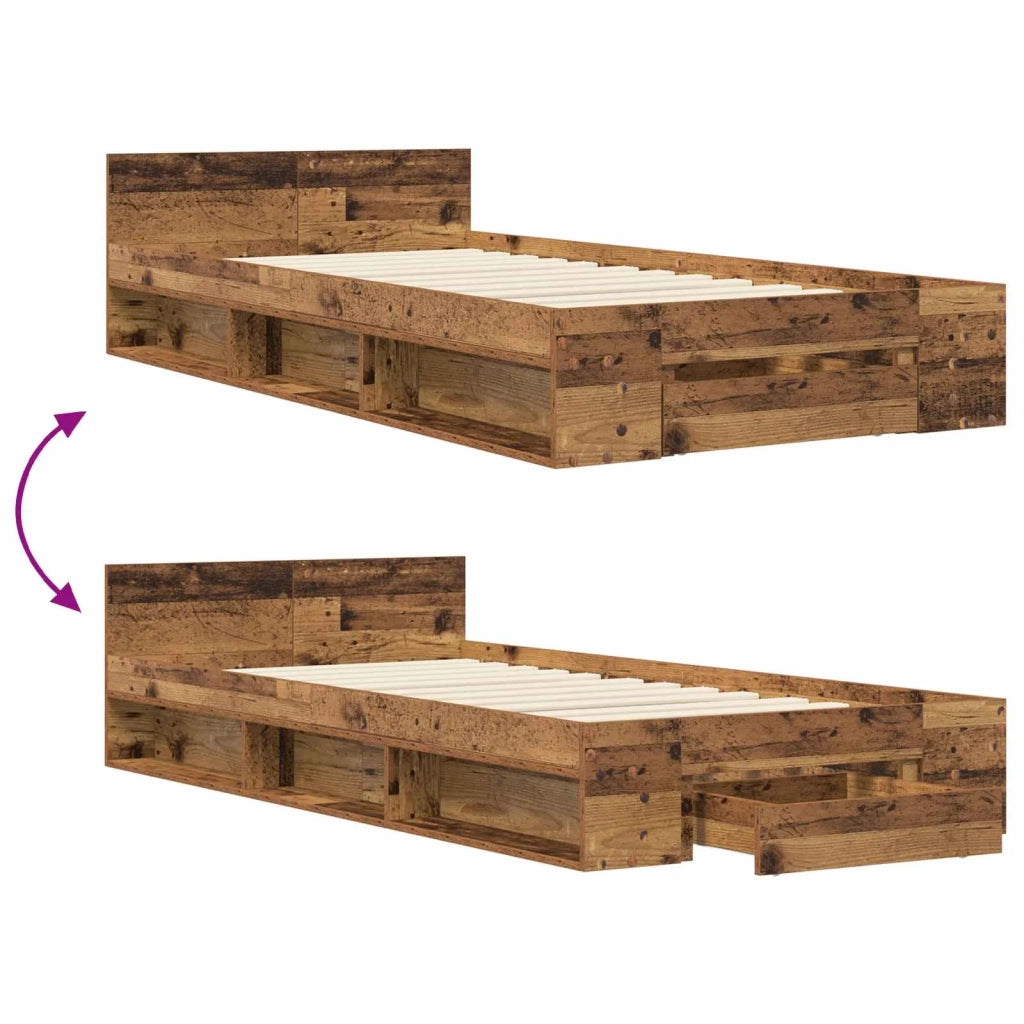 Telaio del letto con storage Legno antico 80 x 200 cm 3429600