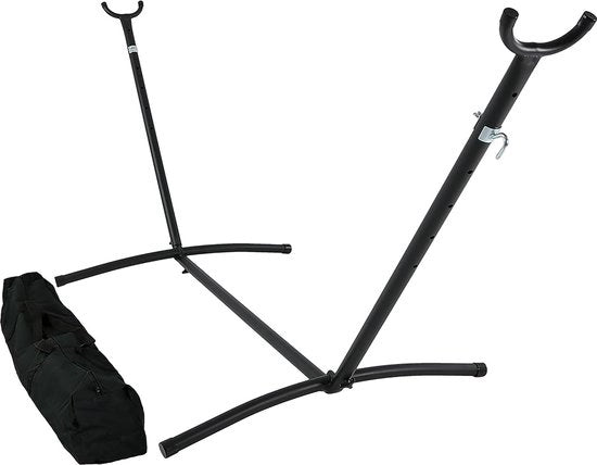 Stand per lettino portatile in acciaio brasiliano con tasca portatile - struttura per lettino con capacità di carico 181,4 kg - struttura per lettino nera