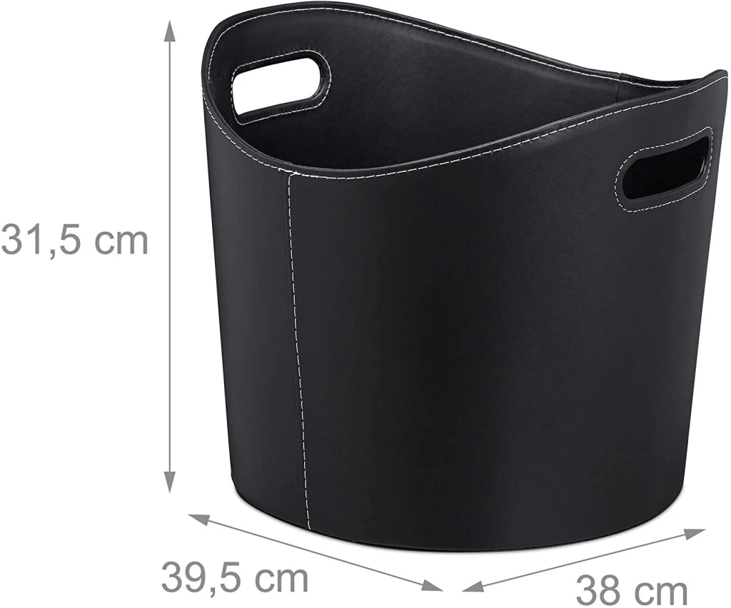 Cestello per legna da ardere 39,5 cm materiale sintetico nero 13_0001898_2