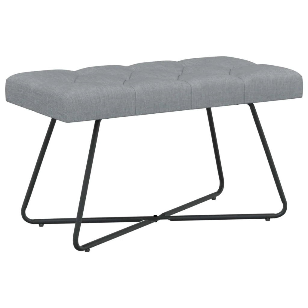 Panchina con bottoni imbottiti Grigio Chiaro 80 x 40 x 46 cm 42038357
