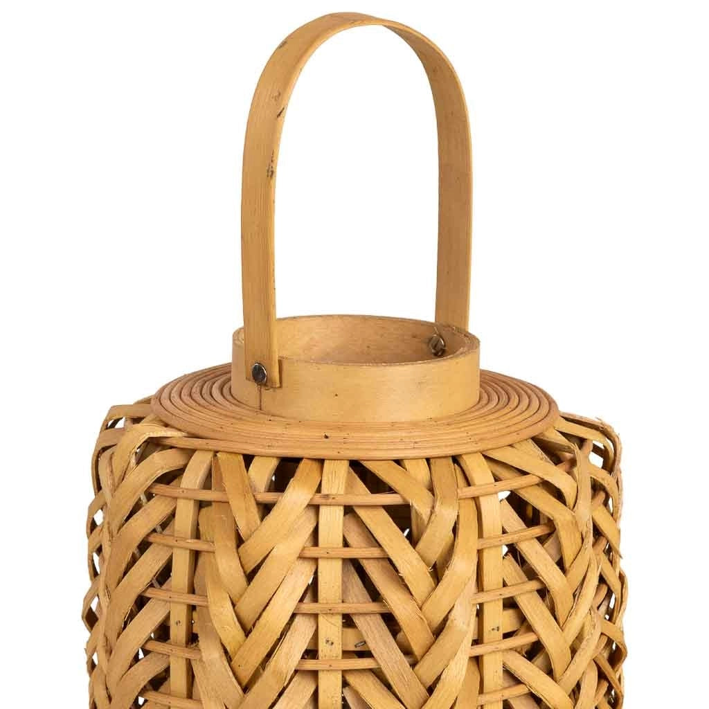 Lanterna in legno marrone con luce a batteria, D21x31h cm