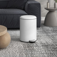 Pattumiera a Pedale 20 Litri 36x30x44,5 cm con Chiusura Silenziosa in Metallo e PP Crema