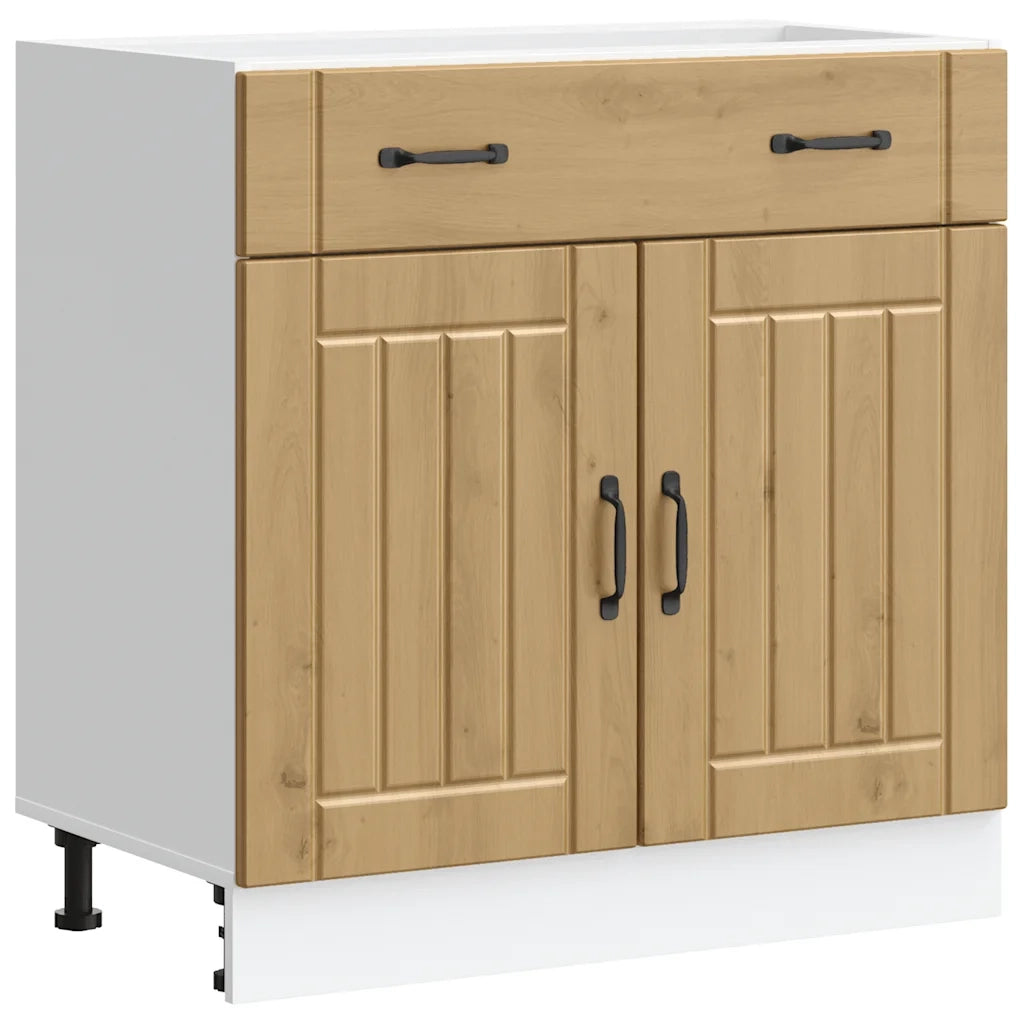 Base da Cucina Lucca Rovere Artigianale in Legno Multistrato 853746