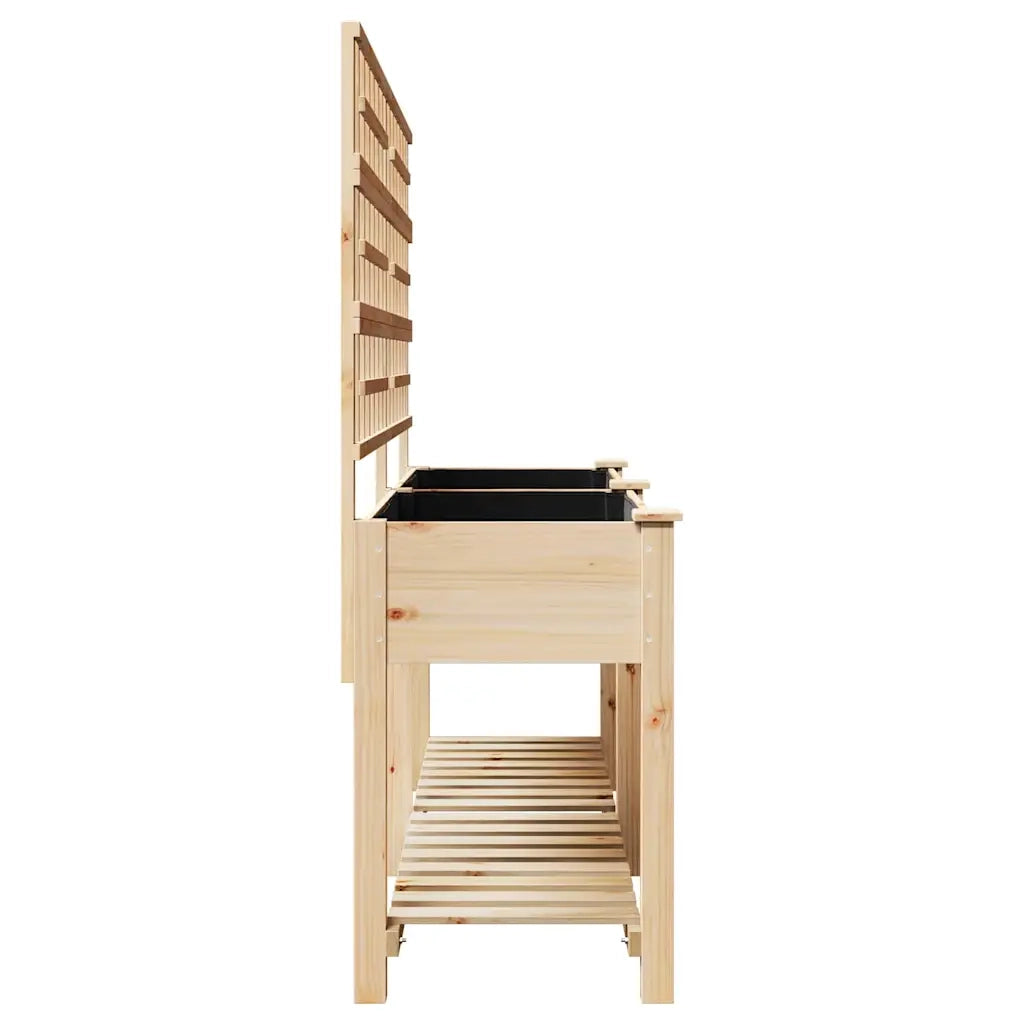 Fioriere | Cassetta per fiori | Vaso da giardino con lo scaffale Beige 203,5 x 54 x 152,5 cm