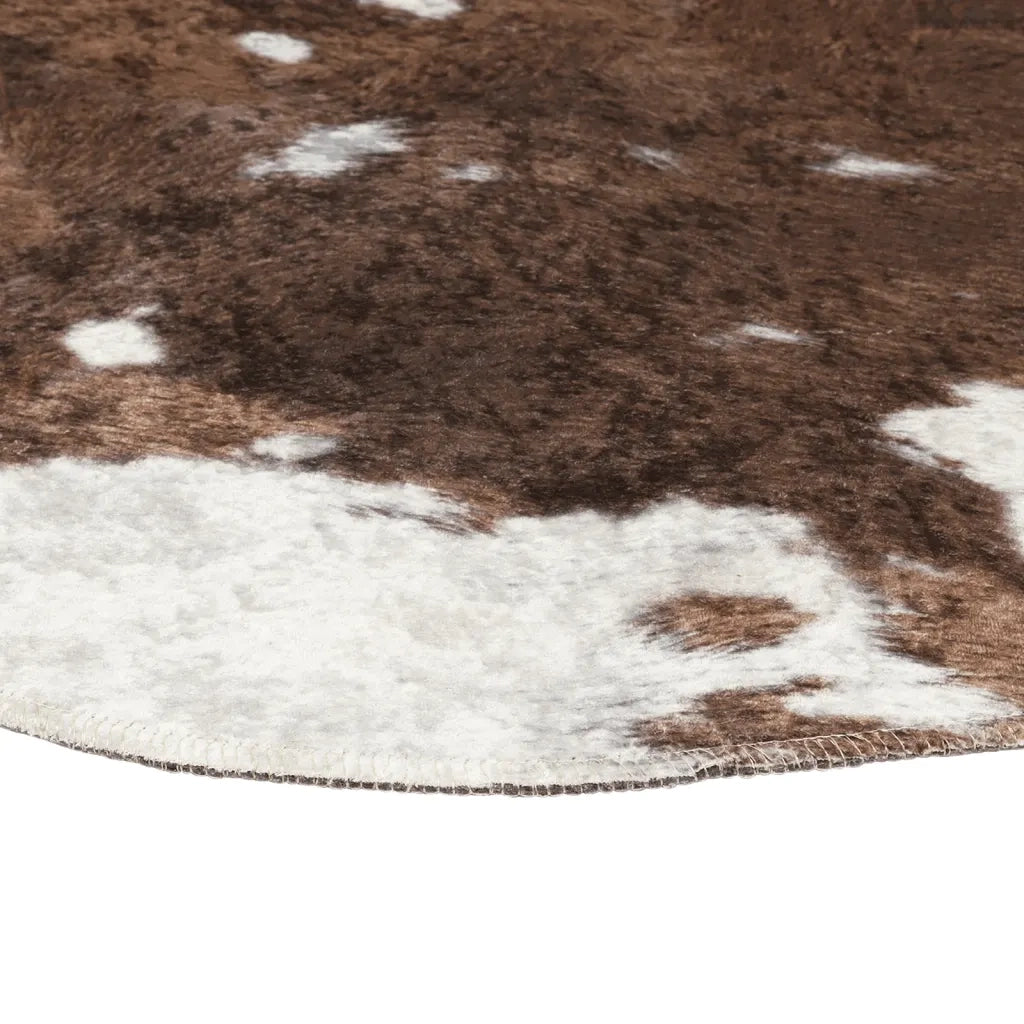 Tappeto Marrone e Bianco 120x170cm Mucca Lavabile 136624