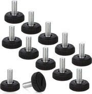 Verstelbari per mobili (12 pezzi), tabelle in altezza regolabili nero - M6 x 20 mm con opzione di livellamento