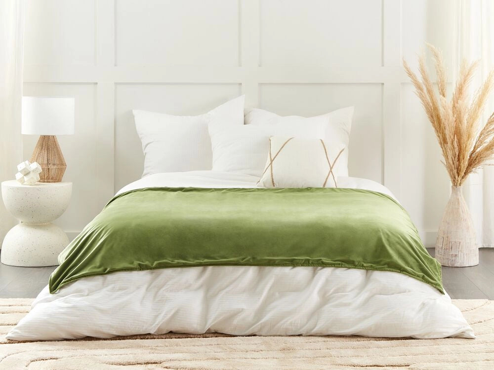 Copripiumino per coperta ponderata Verde Scuro Tessuto poliestere 120 x 180 cm Motivo solido Design moderno Tessile camera da letto
