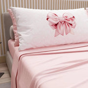 Set di lenzuola e federe per letto matrimoniale con stampa digitale, completo di tutto, colore rosa