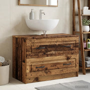 Armadio per Lavabo da Bagno UTRECHT Legno antico 897683