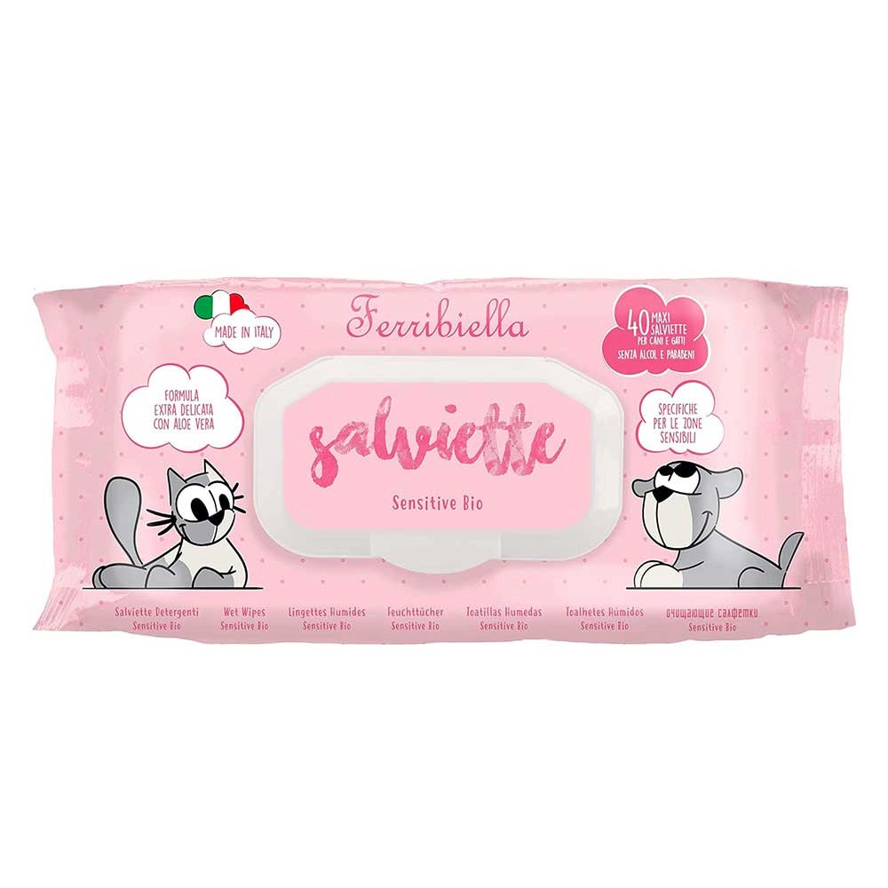Salviette Detergenti Ferribiella sensitive bio 12 buste da 40 pezzi