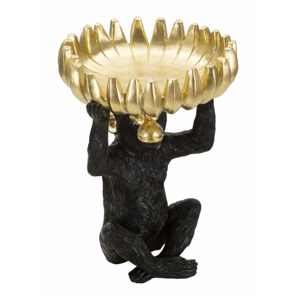 Vassoio Scimmia 10, Nero, Poliresina, 23x23x31,5 cm