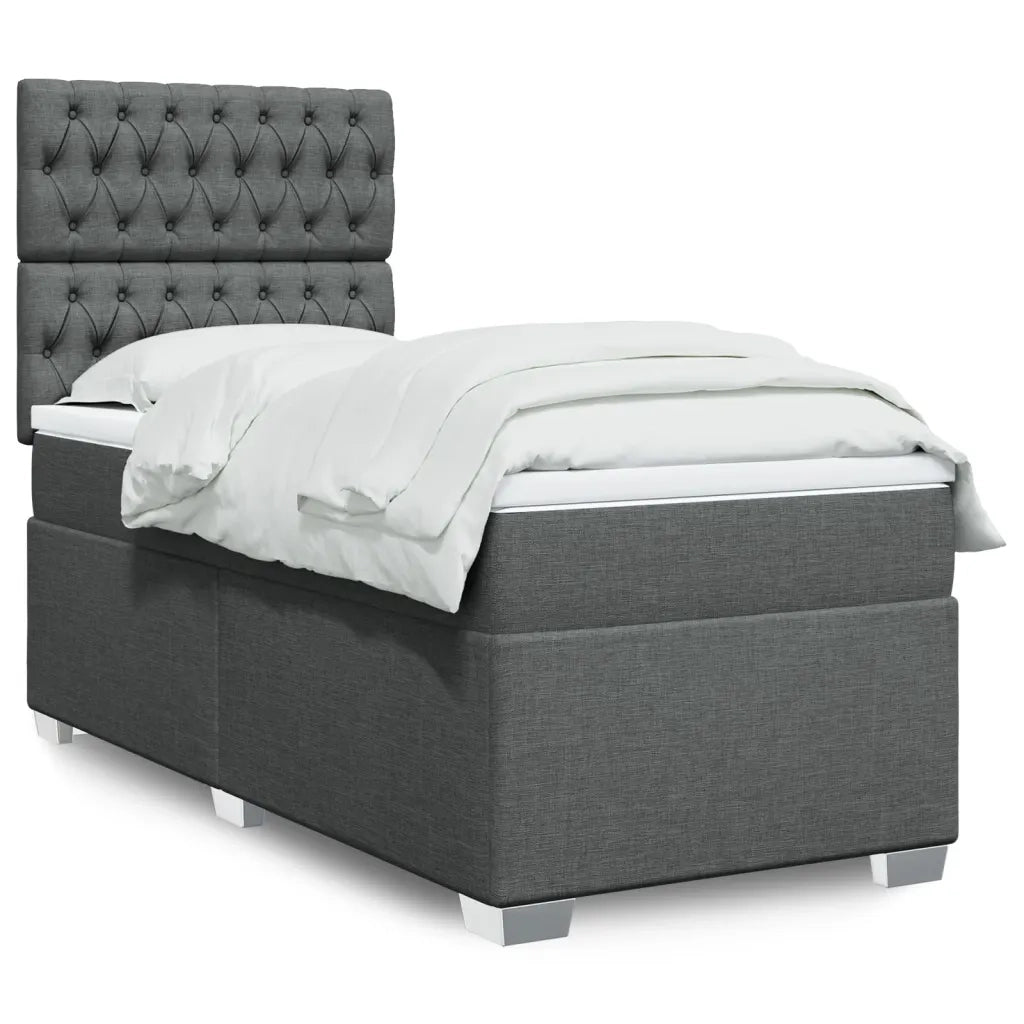 Giroletto a Molle con Materasso Grigio Scuro 80x200 cm Tessuto 3292623