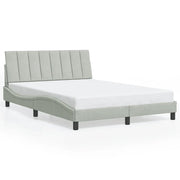 Letto matrimoniale | Letto per adulti | Giroletto senza Materasso Hanko Grigio Chiaro 120x200 cm Velluto