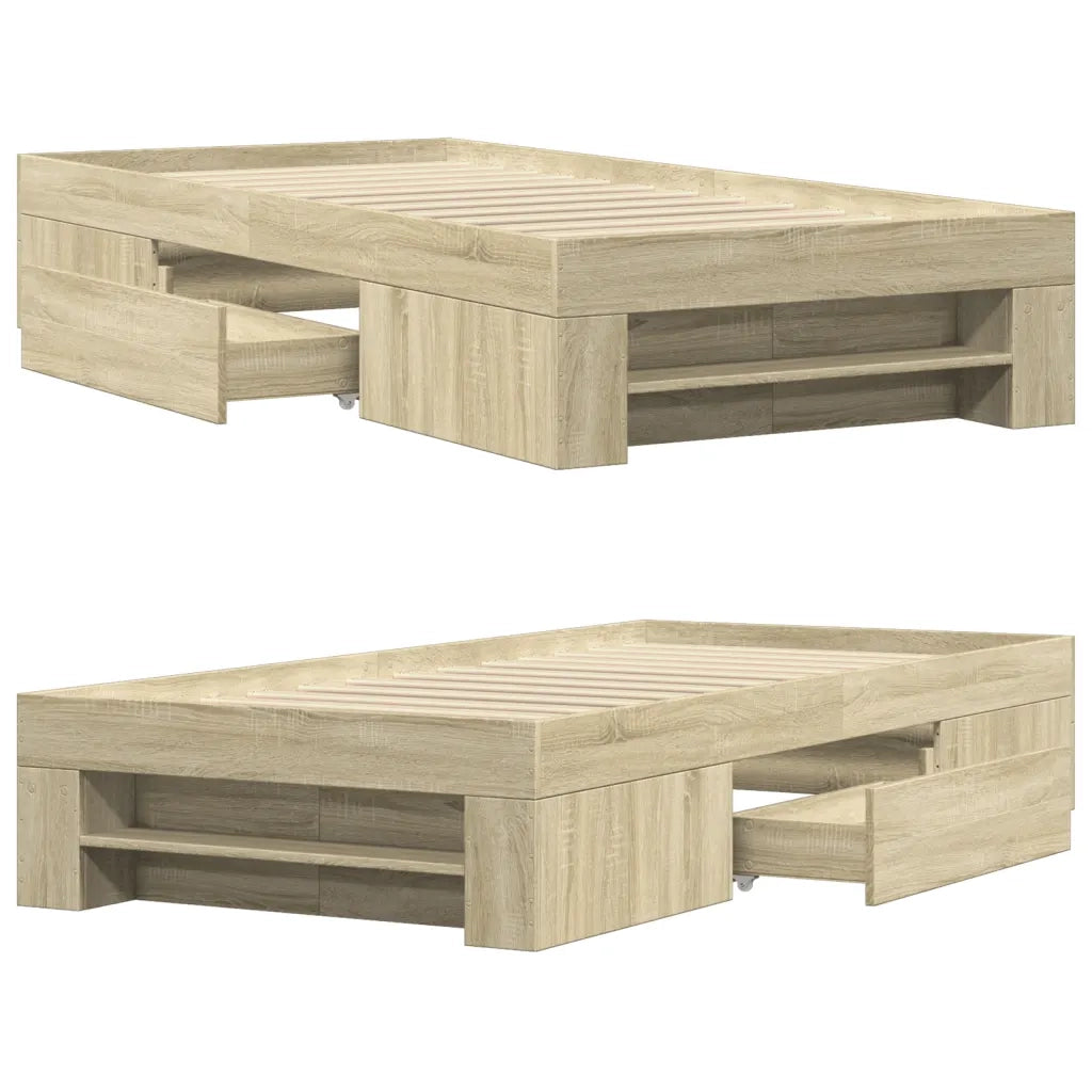 Giroletto senza Materasso Rovere Sonoma 90x190 cm in Truciolato 3295522