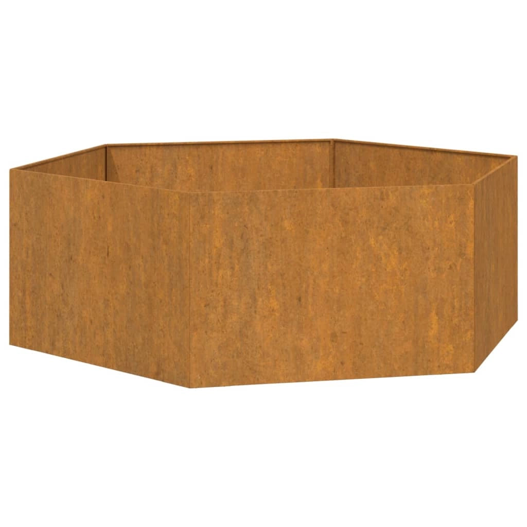 Fioriera rialzata per piante fiori terrazza giardino color ruggine 138 x 120 x 45 cm acciaio corten marrone 02_0038720